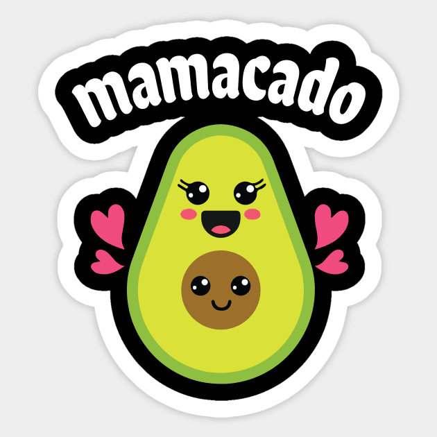 Avocados Hugging Together Happy Mamacado Mother Son Daughter Sticker by bakhanh123